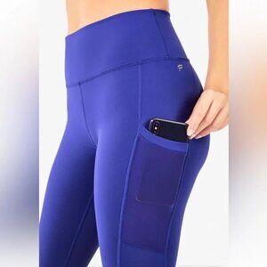 Bright Blue Fabletics Motion 365 Leggings with Pockets - Size XL